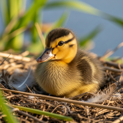 Image of a juvenile or chick stage of the Mallard, within the taxonomy birds