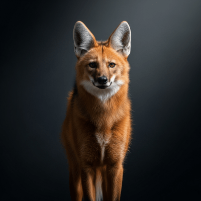 Editorial-style portrait of a Maned Wolf, belonging to the taxonomy canines.