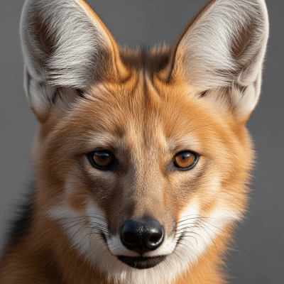 Close-up photograph of the face of a Maned Wolf