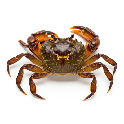 High quality studio photograph of a single Mangrove Crab