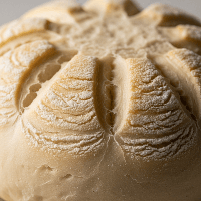 Macro photograph focusing on the crust and surface texture of Mantou