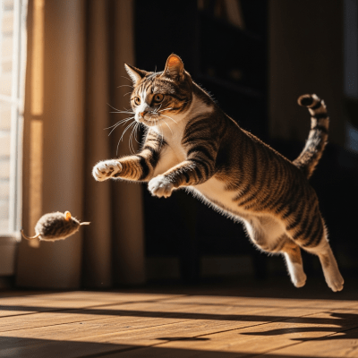 Action shot of a Manx