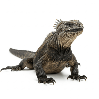 High quality studio photograph of a Marine Iguana, part of the taxonomy lizards