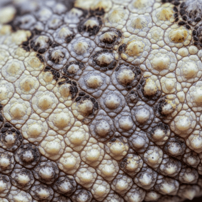 Macro close-up image of the skin texture and scale pattern of a Mediterranean House Gecko, part of the taxonomy lizards