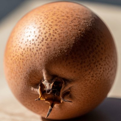 Macro shot capturing the surface texture and color details of the Medlar, within the fruits taxonomy