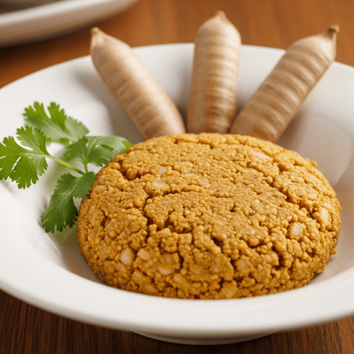 Image of cooked or prepared Mesquite (legumes) as it appears in a traditional dish or common culinary usage, presented on a clean plate with minimal garnish