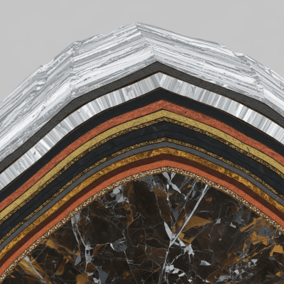 Cross-sectional illustration of Mica, of the taxonomy minerals
