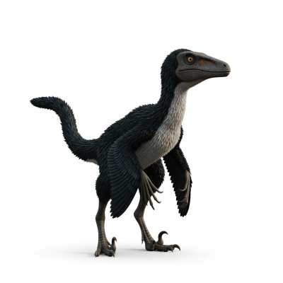High quality studio photograph of a single Microraptor