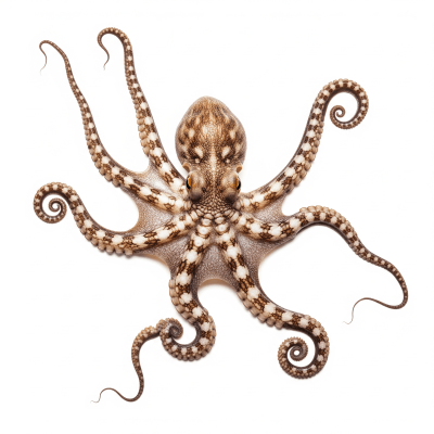 High quality studio photograph of a single Mimic Octopus