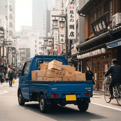 Photorealistic image of a Mini Truck (trucks) in its typical working environment