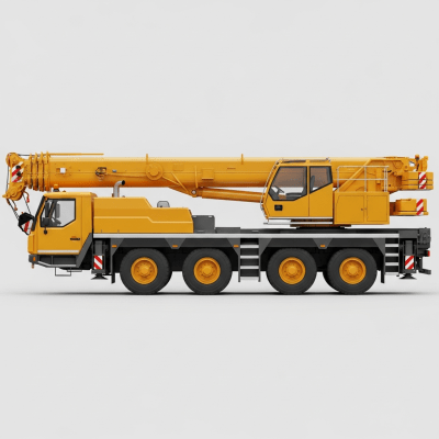 Clean side profile view of a Mobile Crane Truck, part of the trucks