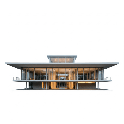 High quality, studio-style photograph of a single Modernism from the architecture taxonomy