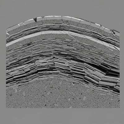 Cross-sectional illustration of Molybdenite, of the taxonomy minerals