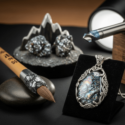 Depiction of Molybdenite, as it is used or valued in human culture