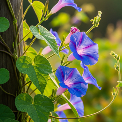 Photograph of a Morning Glory (flowers) in its natural environment