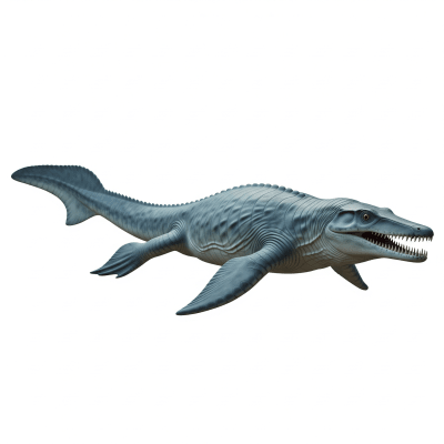High quality studio photograph of a single Mosasaurus