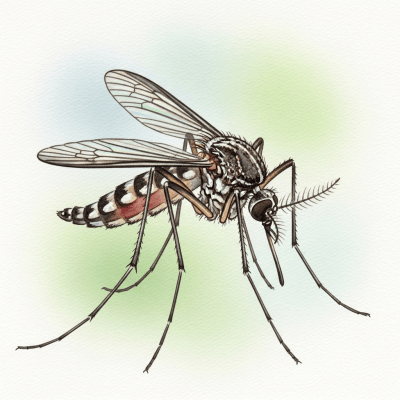 Artistic depiction of a single Mosquito, belonging to the taxonomy insects