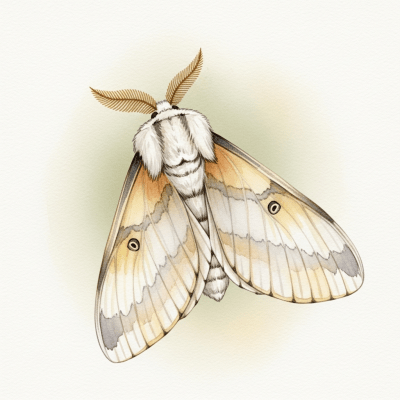 Artistic depiction of a single Moth, belonging to the taxonomy insects