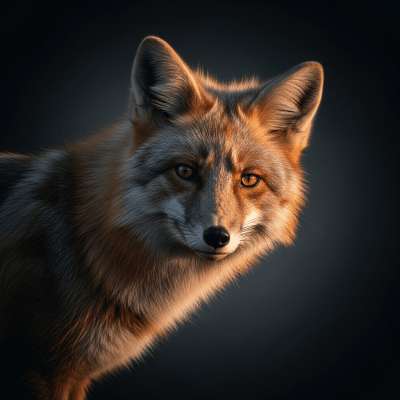 Editorial-style portrait of a Mountain Fox, belonging to the taxonomy canines.