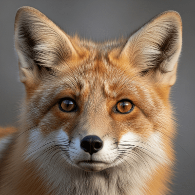 Close-up photograph of the face of a Mountain Fox