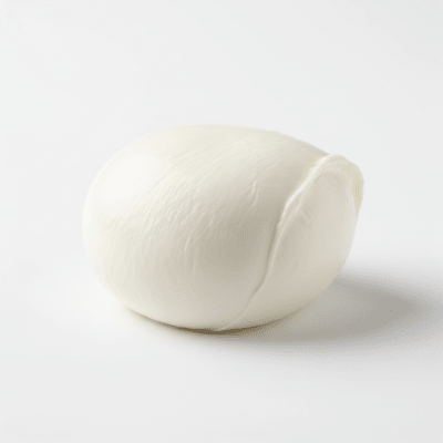 High quality studio photograph of a single Mozzarella