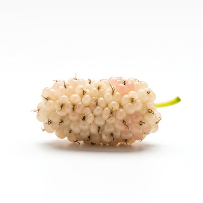 High quality studio photograph of a single Mulberry from the fruits taxonomy
