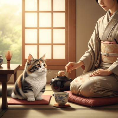 Image of a Munchkin interacting with humans or participating in cultural activities