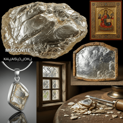 Depiction of Muscovite, as it is used or valued in human culture