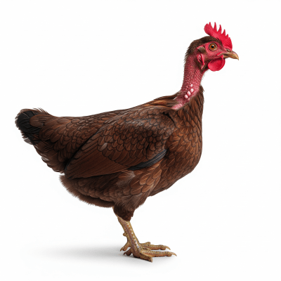 High quality studio photograph of a single Naked Neck from the chicken taxonomy