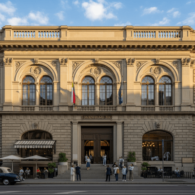 Photograph depicting Neo-Renaissance, an example of architecture, in active use or cultural context—such as being inhabited, visited, or used for its intended purpose—while keeping focus on the structure itself