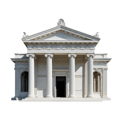 High quality, studio-style photograph of a single Neoclassical from the architecture taxonomy