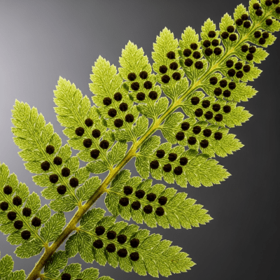 Detailed macro image of the fronds and leaflets of a Nephrolepis cordifolia, focusing on texture, venation, and sori (spore cases) if visible