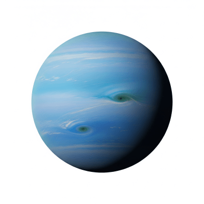 High quality studio photograph of a single Neptune-like