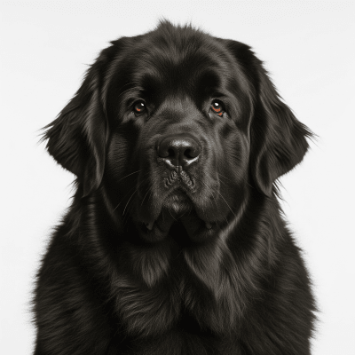 High quality studio photograph of a single Newfoundland