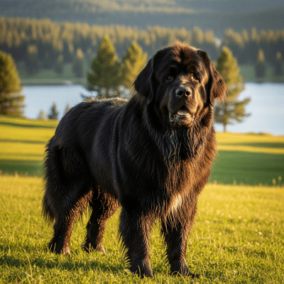 Naturalistic outdoor image of a Newfoundland