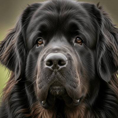 Close-up photograph of the face of a Newfoundland