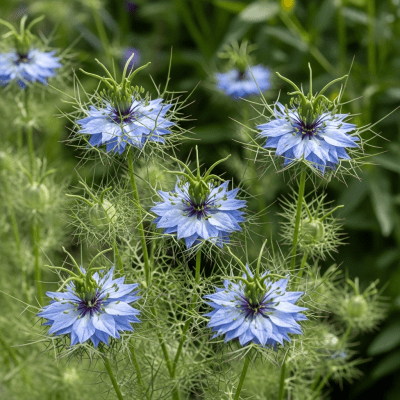 Photograph of a Nigella (flowers) in its natural environment