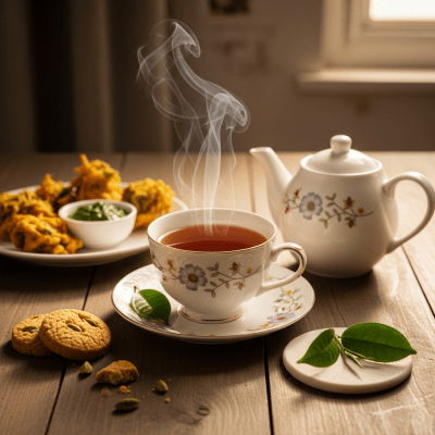 Still life image of a prepared cup of Nilgiri Tea