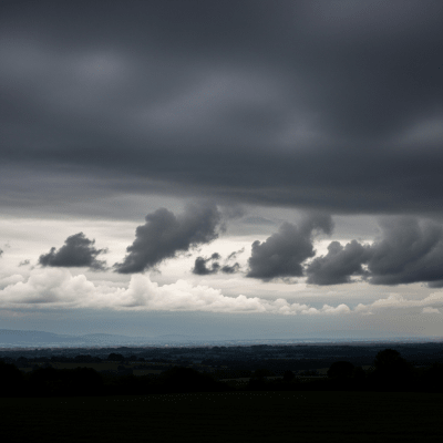Realistic outdoor scene featuring a Nimbostratus pannus