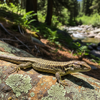 Detailed image of a Northern Alligator Lizard (lizards) in its natural habitat