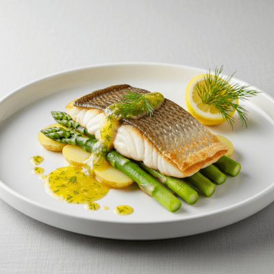 A culinary presentation featuring a prepared dish made with Northern Pike, of the taxonomy fish