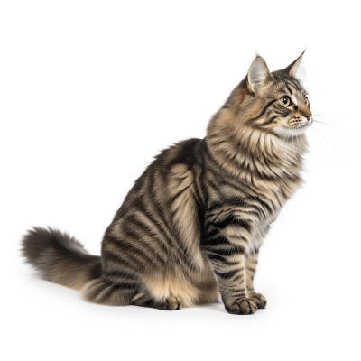 High resolution studio photograph of a Norwegian Forest Cat