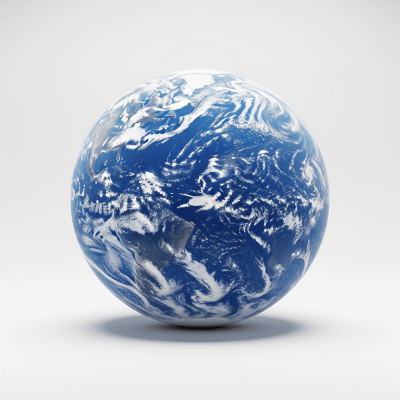 High quality studio photograph of a single Ocean planet