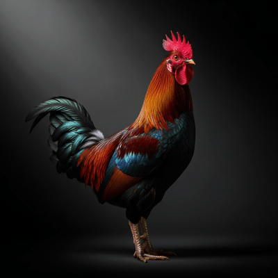 Editorial-style portrait of a Old English Game from the chicken taxonomy.