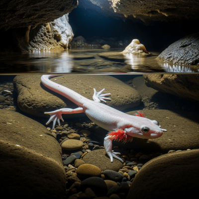 A detailed image of a Olm (amphibians) in its natural habitat