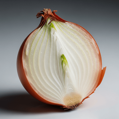 Detailed cross-sectional view of a fresh Onion