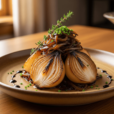 Photograph of a prepared dish or serving featuring the Onion, as commonly used in cuisine within the taxonomy vegetables