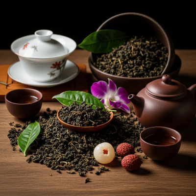 Aesthetic hero shot of Oolong Tea, of the taxonomy teas.