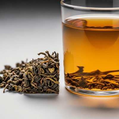 Cross-sectional close-up of a Oolong Tea