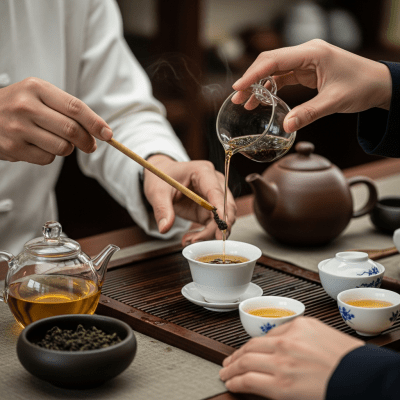 Image showing Oolong Tea prepared and served in its typical cultural context